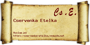 Cservenka Etelka névjegykártya